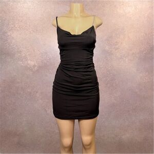 En Saison Black Stretch Bodycon Dress | Rhinestone Strap | Cocktail Evening | S